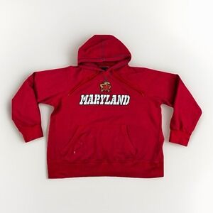 University Maryland Terrapins Hoodie Sweatshirt Full Stitch Women XL Embroidered